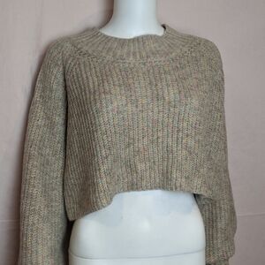 Buckle Hyfve Neutral Balloon Sleeve Cropped Confetti Color Knit Sweater Small